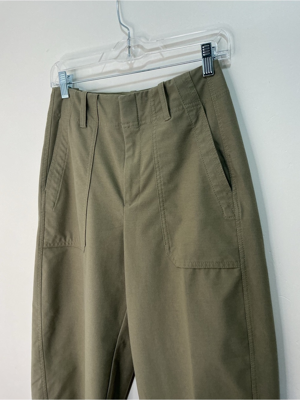 Athleta Skyline olive high-rise barrel leg pants Sz4 - Picture 4 of 8